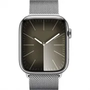 Apple Watch Series 9 GPS + Cellular 41mm Silver S. Steel Case w. Silver Milanese Loop (MRJ43)