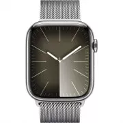 Apple Watch Series 9 GPS + Cellular 41mm Silver S. Steel Case w. Silver Milanese Loop (MRJ43)