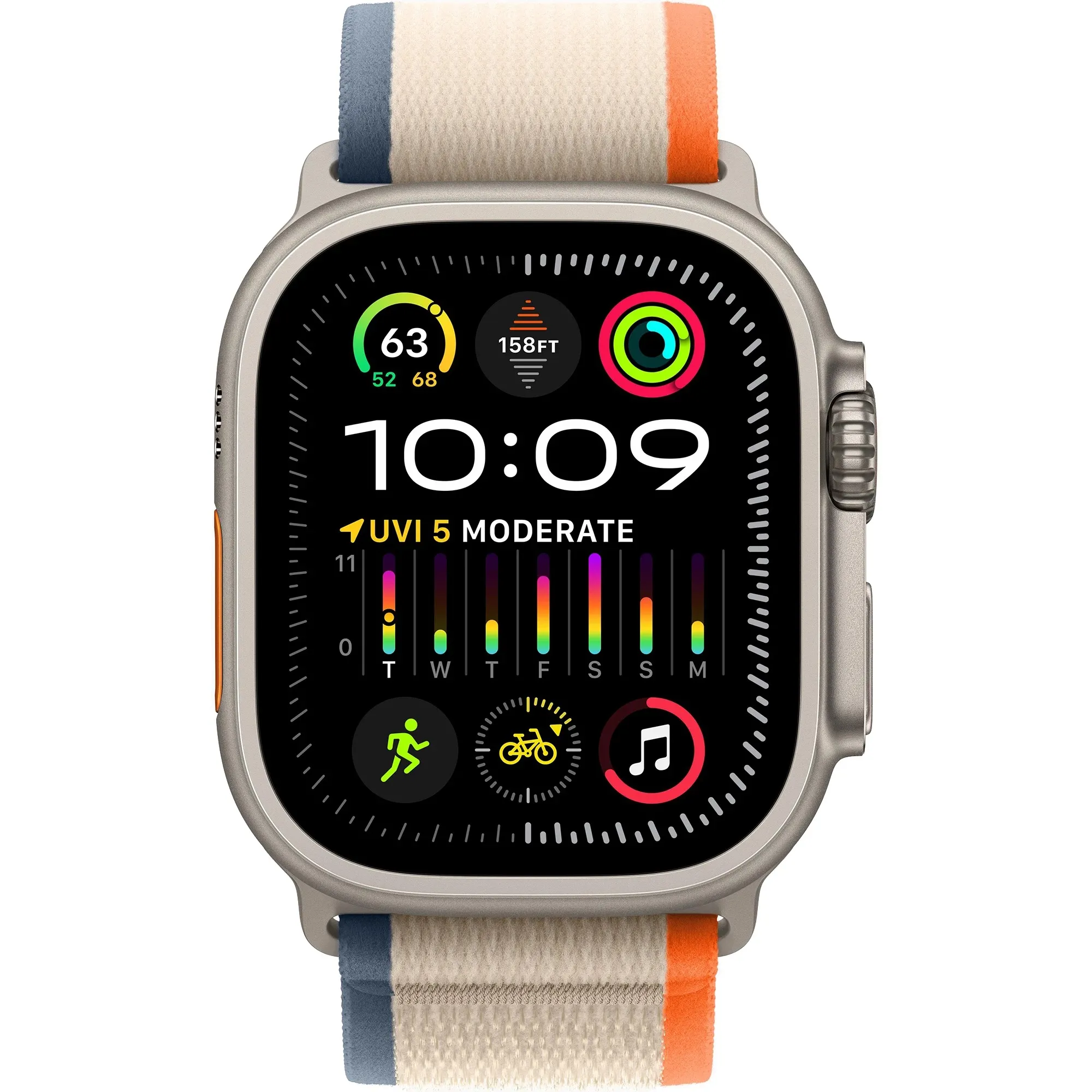 Apple Watch Ultra 2 GPS + Cellular 49mm Titanium Case with Orange/Beige Trail Loop - S/M (MRF13) Бренд: Apple; Линейка: Watch Ultra 2; iOS: