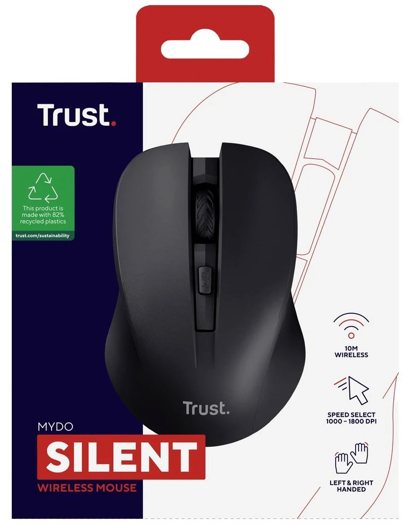 Trust MYDO SILENT, WL, Чорний (25084_TRUST) (UA) Тип манипулятора: мышь;