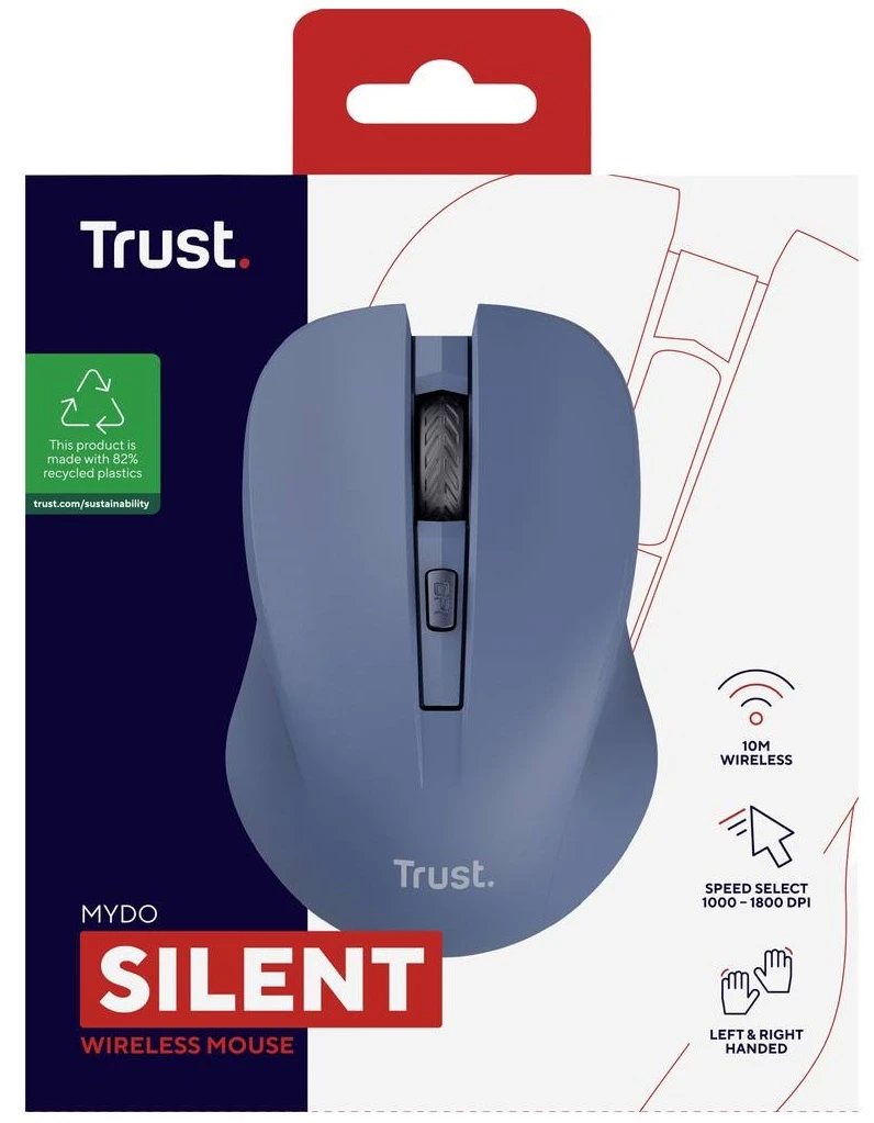 Trust MYDO SILENT, WL, Синій (25041_TRUST) (UA) Тип манипулятора: мышь;