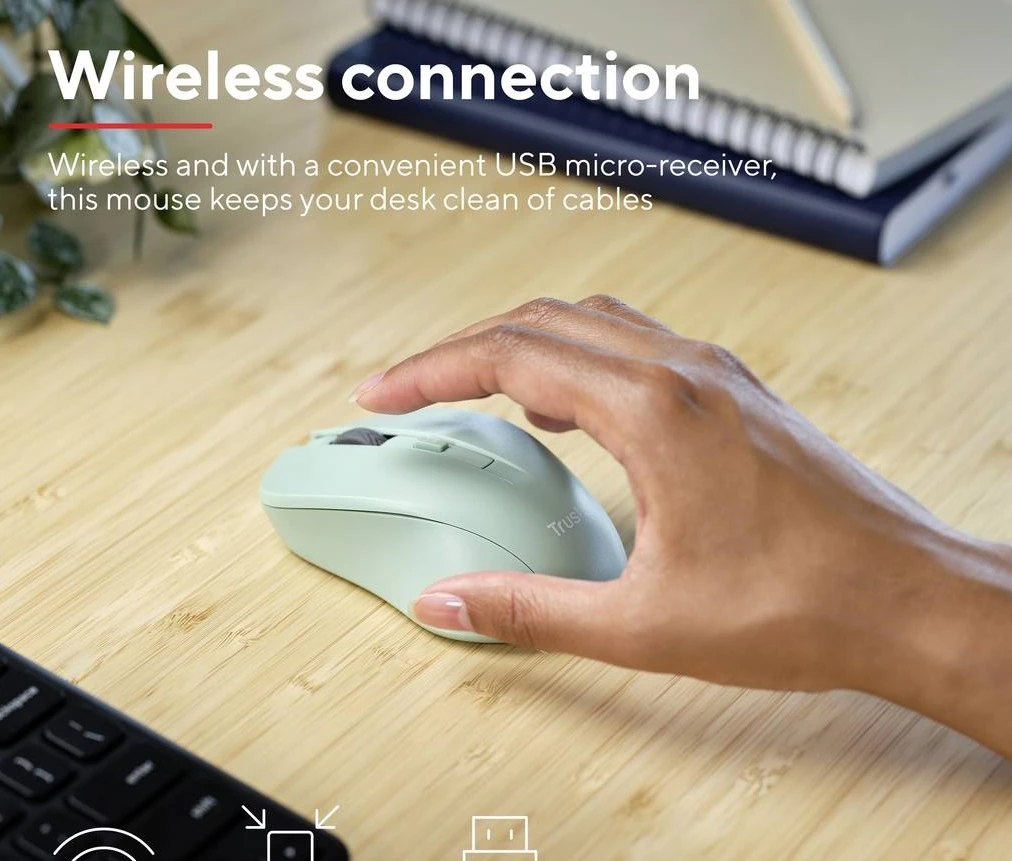 Trust MYDO SILENT, WL, Зелений (25042_TRUST) (UA) Інтерфейс підключення USB приймач