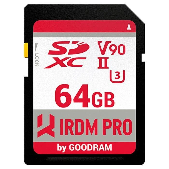 GOODRAM 64 GB SDXC UHS-II U3 ​​IRDM PRO IRP-S9B0-0640R11 Бренд: GOODRAM; Об'єм пам'яті, ГБ: 64;