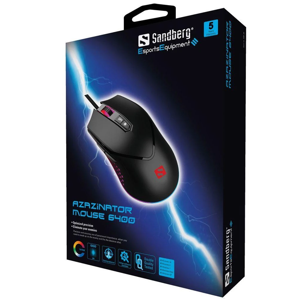 Sandberg Azazinator Mouse 6400 (640-20) (UA) Клавіші, що настроюються є