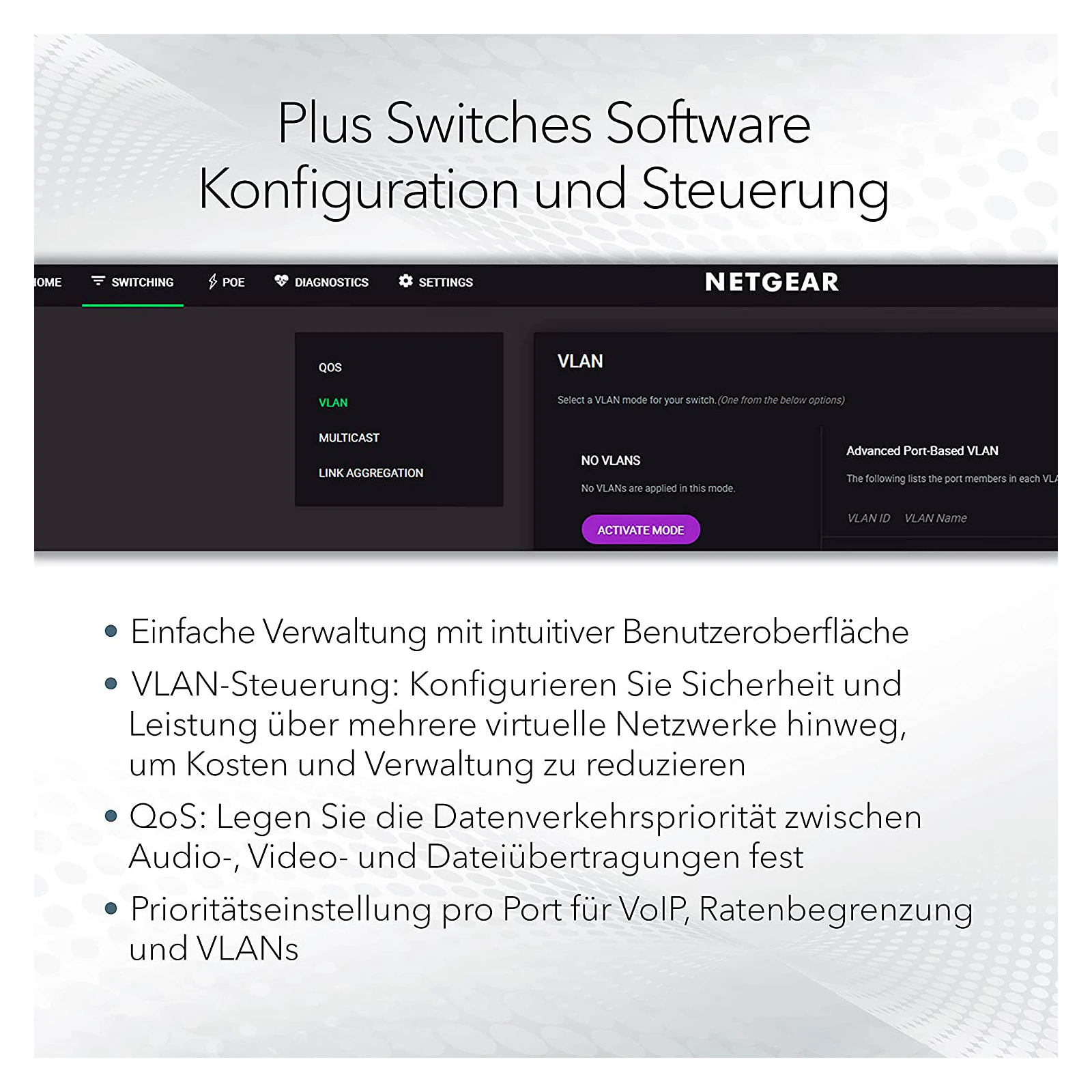 Комутатор мережевий Netgear GS308EPP-100PES (UA) Тип: керований 2-го рівня;
