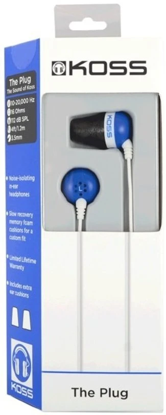 Koss The Plug Noise Isolating Blue (196544.101) (UA) Тип: гарнитура; Назначение: для