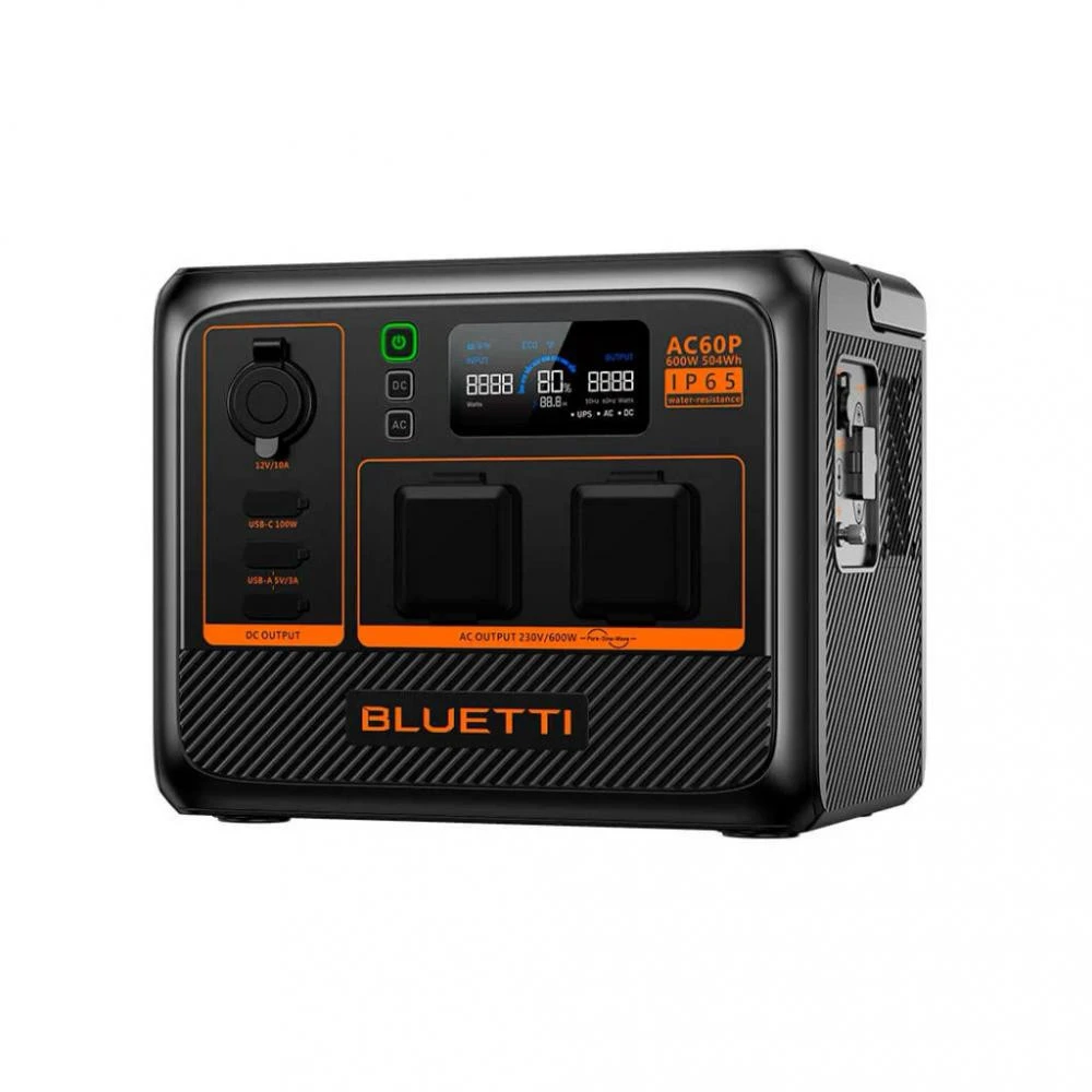 BLUETTI AC60P 504Wh 600W (EU) Бренд: BLUETTI; Розетка AC 230В: 2; USB