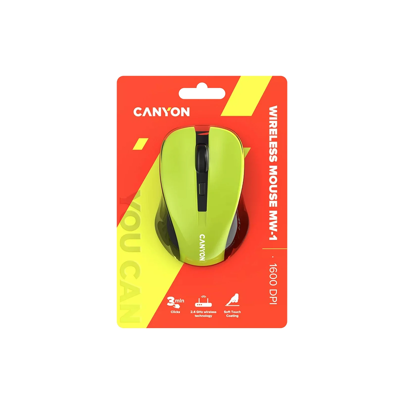 Canyon MW-1 Wireless Yellow (CNE-CMSW1Y) (UA) Тип: Классические; Подключение:
