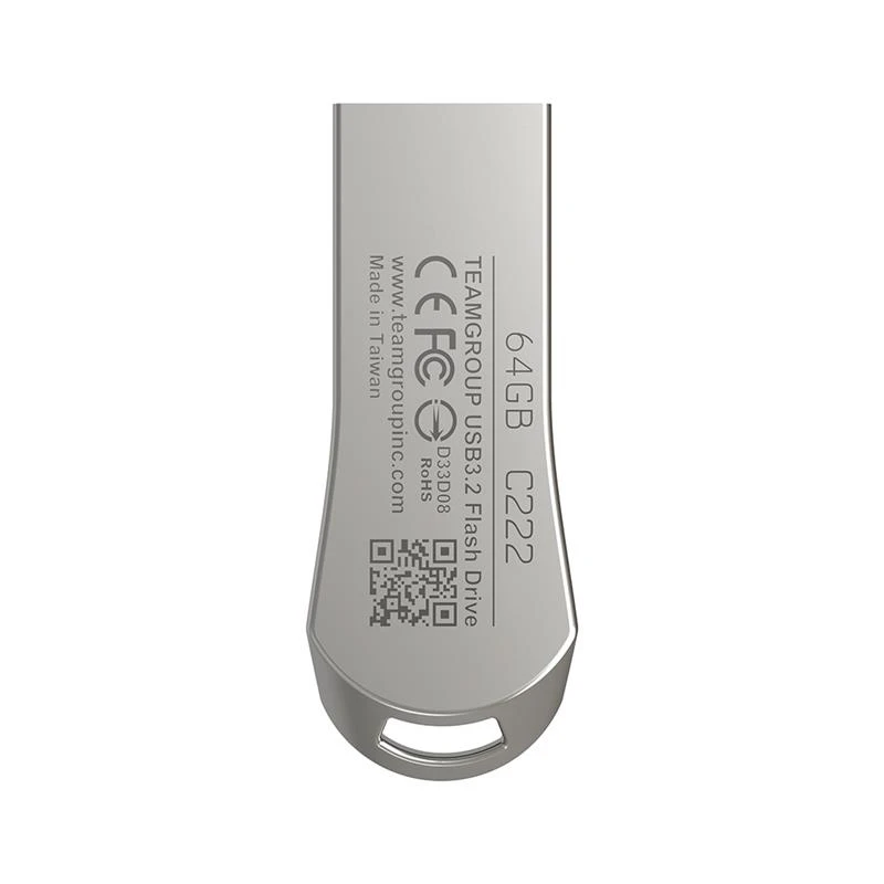 USB3.2 64GB Team C222 Silver (TC222364GS01) (UA) Об'єм пам'яті: 64 ГБ; Інтерфейс: USB