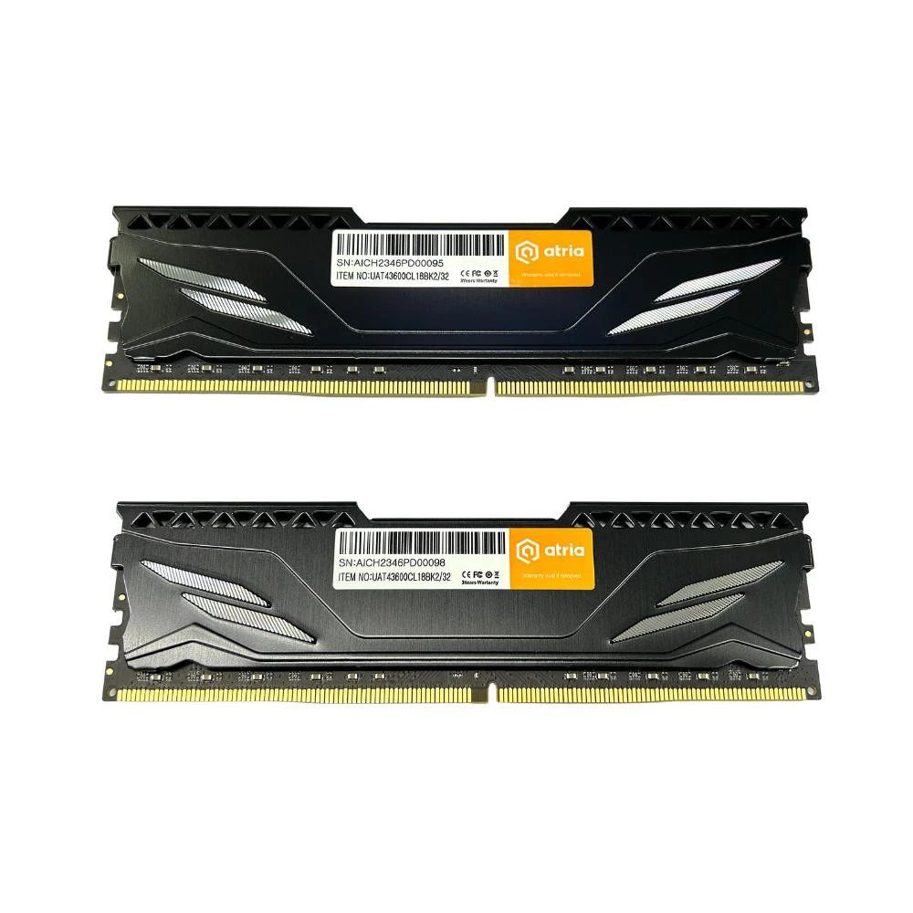 ATRIA 32 GB (2x16GB) DDR4 3600 MHz Fly Black (UAT43600CL18BK2/32) (UA) Бренд: ATRIA; Призначення: Пам'ять