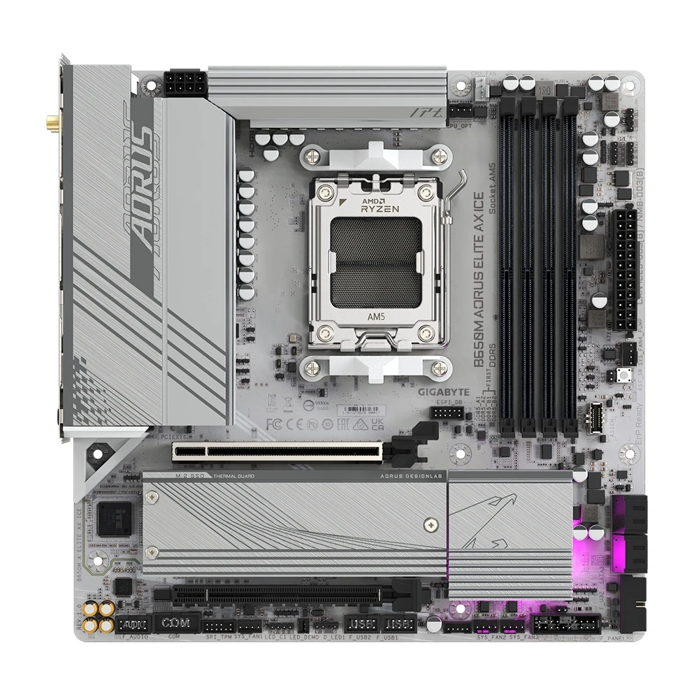 Gigabyte B650M Aorus Elite AX Ice Socket AM5 (UA) Сокет: AM5; Чіпсет: AMD B650;
