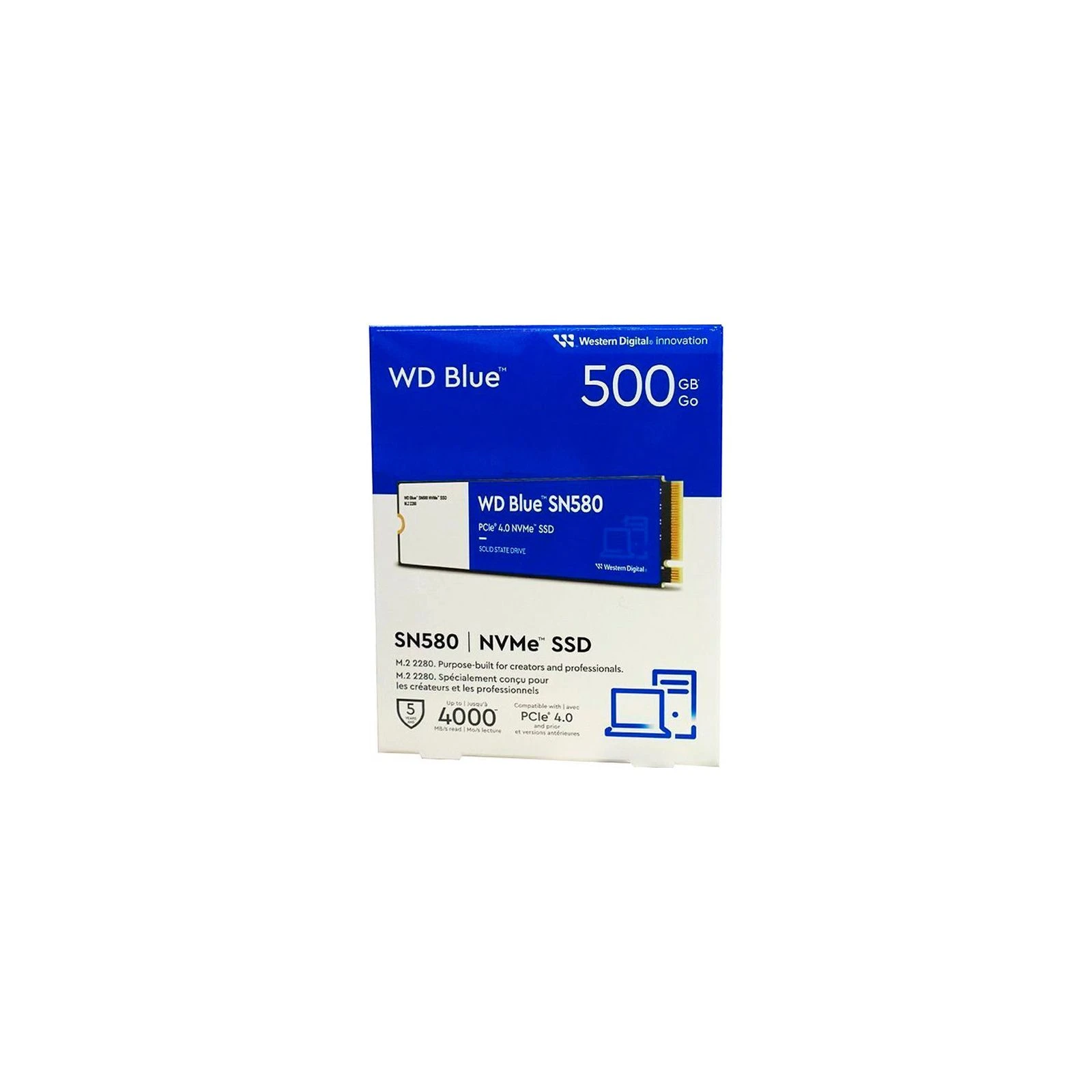 M.2 2280 500GB SN580 Blue WD (WDS500G3B0E) (UA) Объем памяти 500 GB