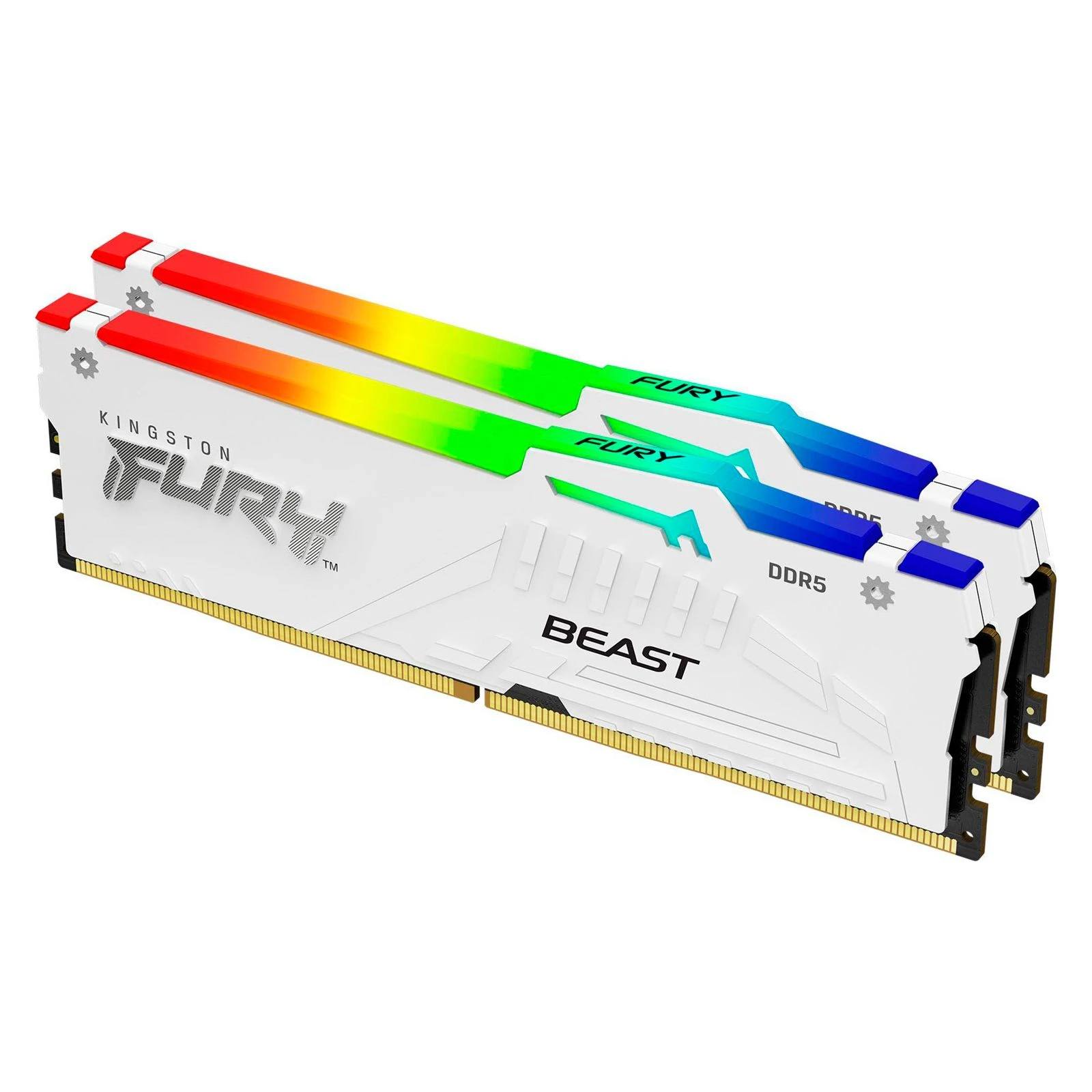 DDR 64GB (2x32GB) 5200 MHz FURY Beast White RGB Kingston Fury (ex.HyperX) (KF552C40BWAK2-64) (UA) Количество модулей в наборе 2