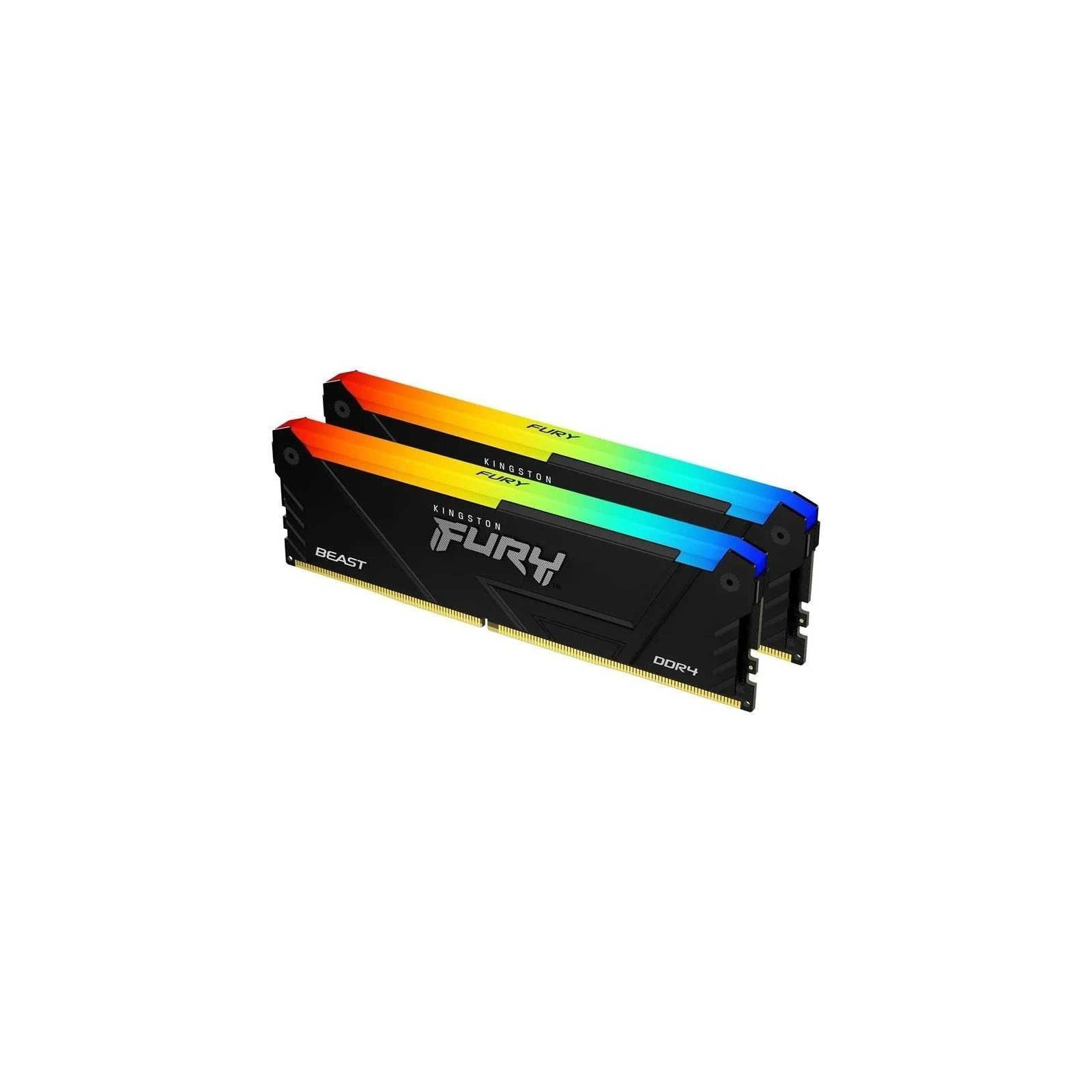 DDR4 32GB (2x16GB) 3600 MHz FURY Beast RGB Kingston Fury (ex. HyperX) (KF436C18BB2AK2/32) (UA) Тип пам'яті: DDR4; Об'єм пам'яті: 32
