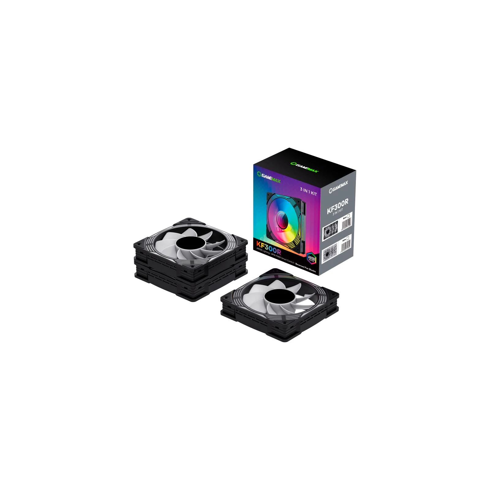 Кулер для корпусу Gamemax KF300R BK (UA) Кількість вентиляторів: 3;