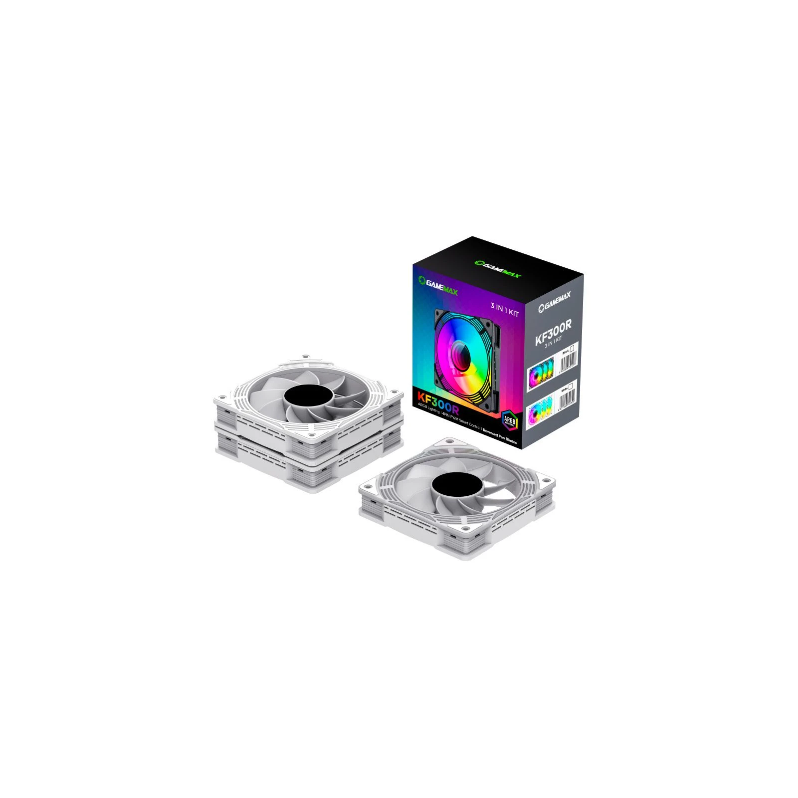 Кулер для корпусу Gamemax KF300R WH (UA) Кількість вентиляторів: 3;