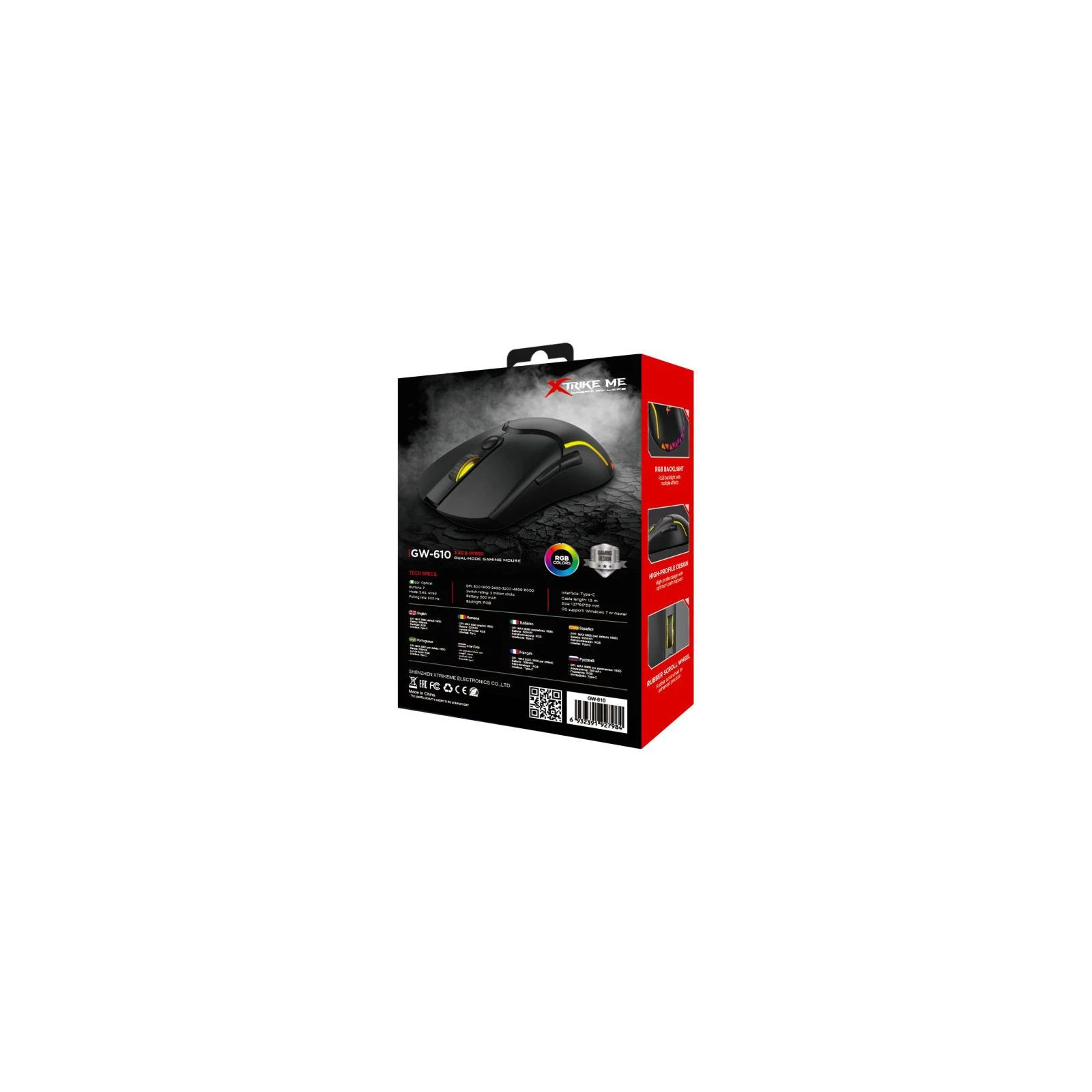 Xtrike ME GW-610 Wireless RGB Black (GW-610) (UA) Підключення бездротове
