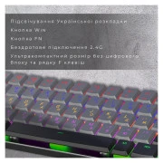 GamePro MK122R Red Swich Low Profile Wireless Dark Gray (MK122R) (UA)