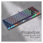 GamePro MK140R Red Swich Low Profile USB Dark Gray (MK140R) (UA)