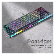 GamePro MK141R Red Swich Low Profile RGB USB Dark Gray (MK141R) (UA)