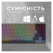 GamePro MK230R Red Swich Low Profile RGB Wireless/Bluetooth/USB Dark Gray (MK230R) (UA)