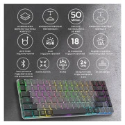 GamePro MK230R Red Swich Low Profile RGB Wireless/Bluetooth/USB Dark Gray (MK230R) (UA)