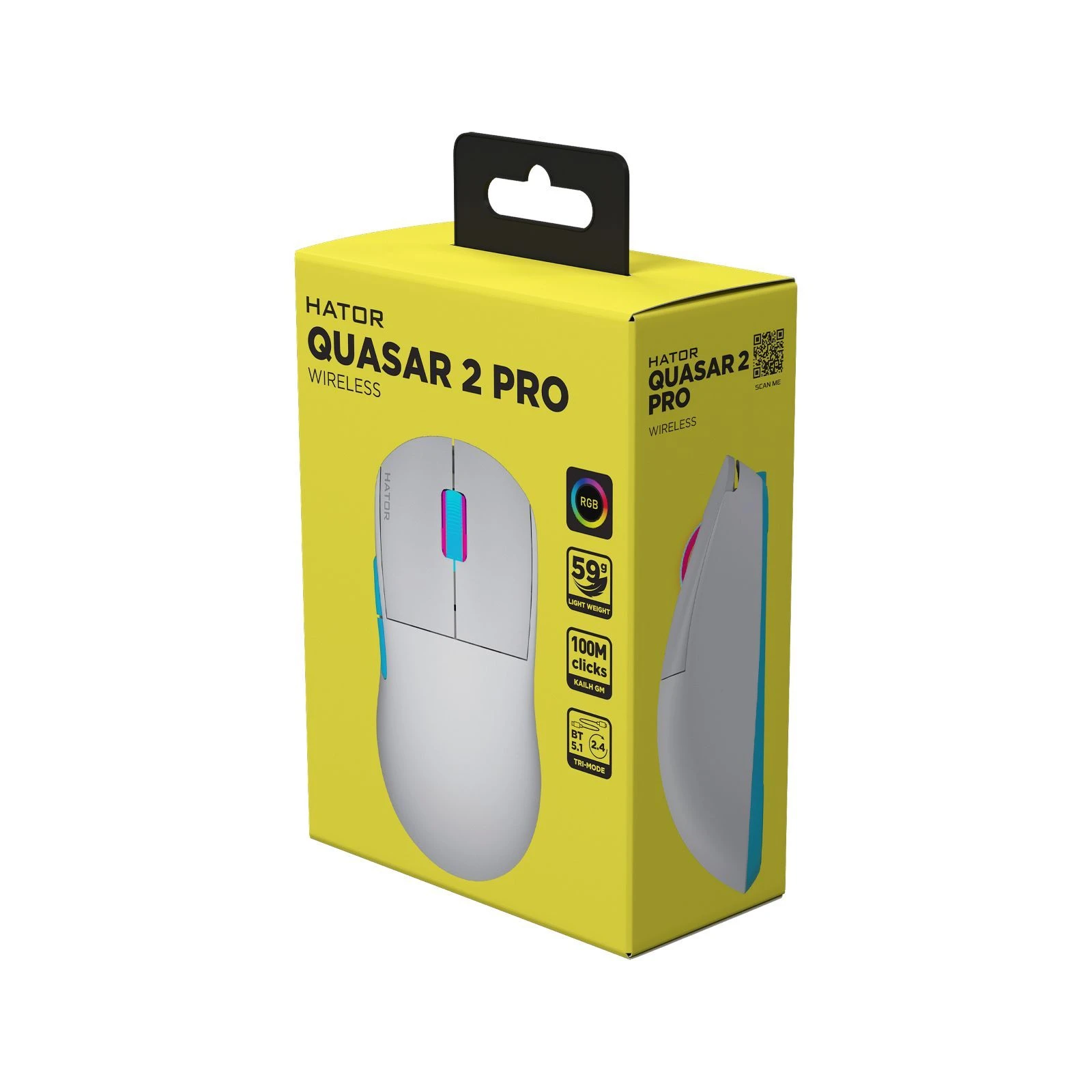 Hator Quasar 2 Pro Wireless/Bluetooth/USB White/Cyan (HTM561WC) (UA) Type  gamer 