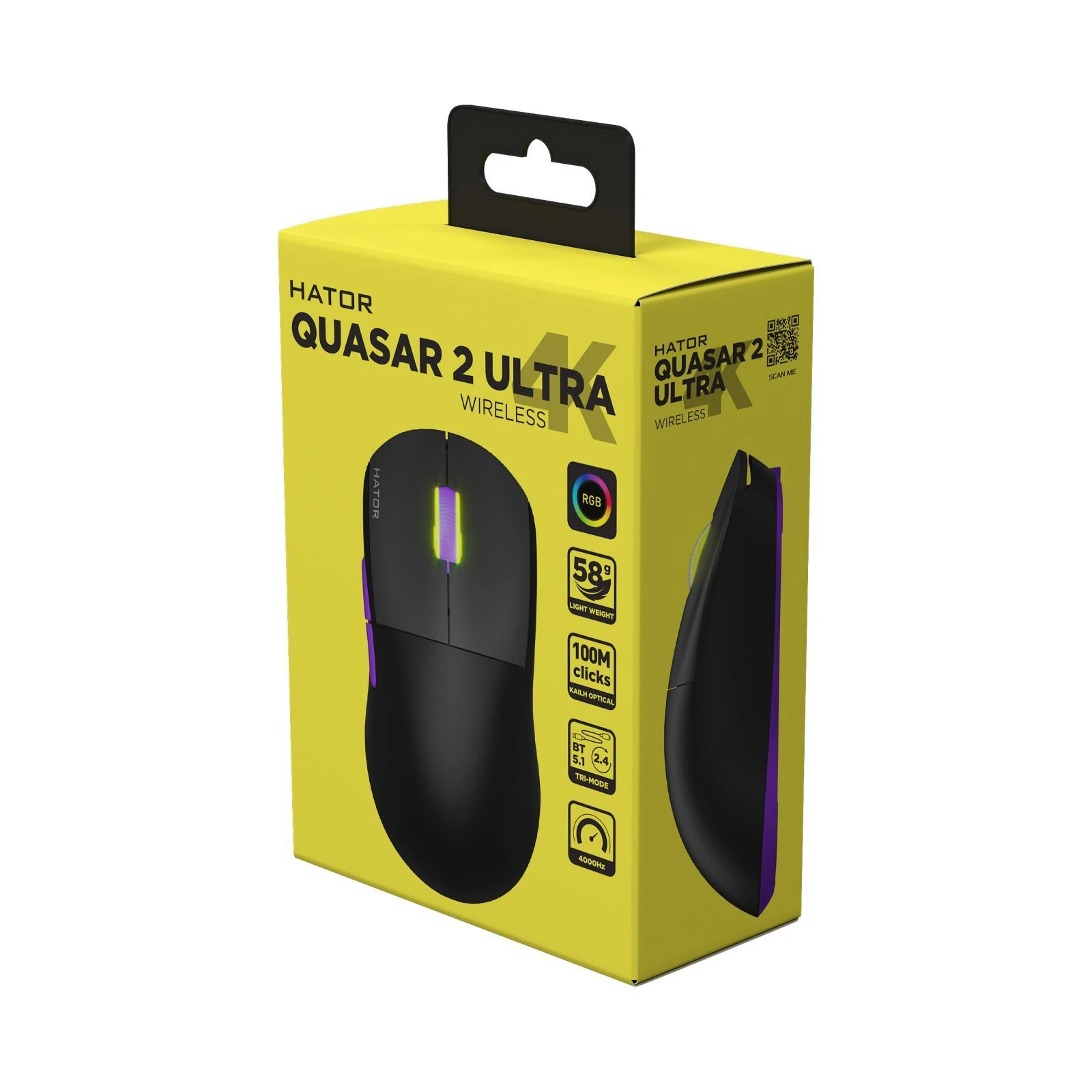 Hator Quasar 2 Ultra 4K Wireless/Bluetooth/USB Black/Lilac (HTM570BL) (UA) Тип: Геймерські; Призначення: