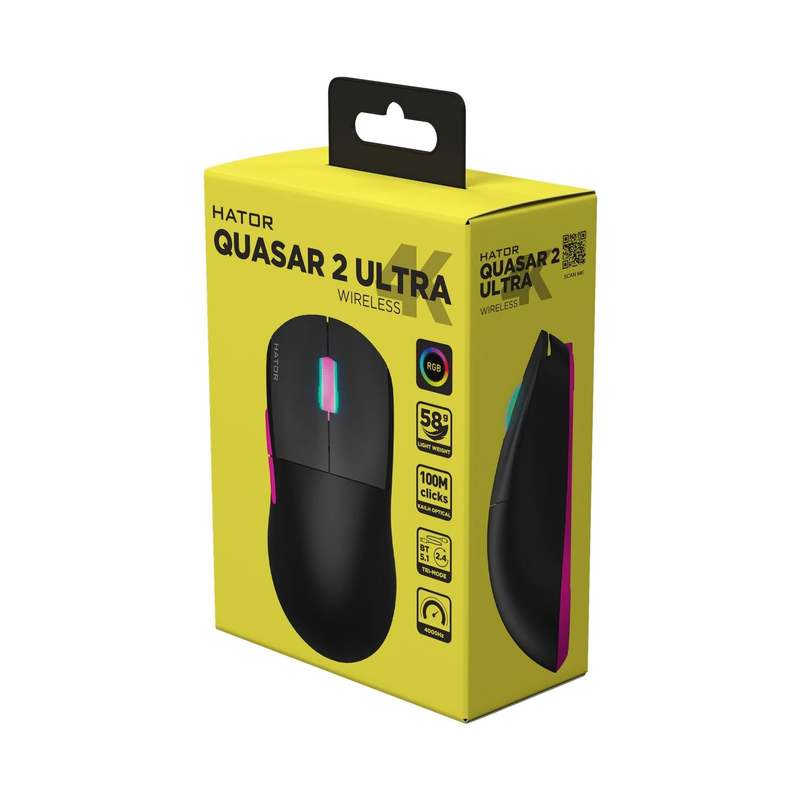 Hator Quasar 2 Ultra 4K Wireless/Bluetooth/USB Black/Pink (HTM570BP) (UA) Тип: Геймерські; Призначення: