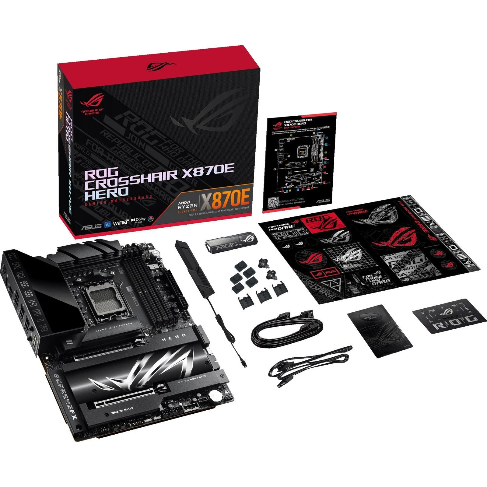 ASUS ROG CROSSHAIR X870E HERO (90MB1IE0-M0EAY0) (UA) внутрішні роз'єми таПорти  1 x роз'єм slimsas, 5 x m.2 2280, 4 x sata 6,0 gb s 