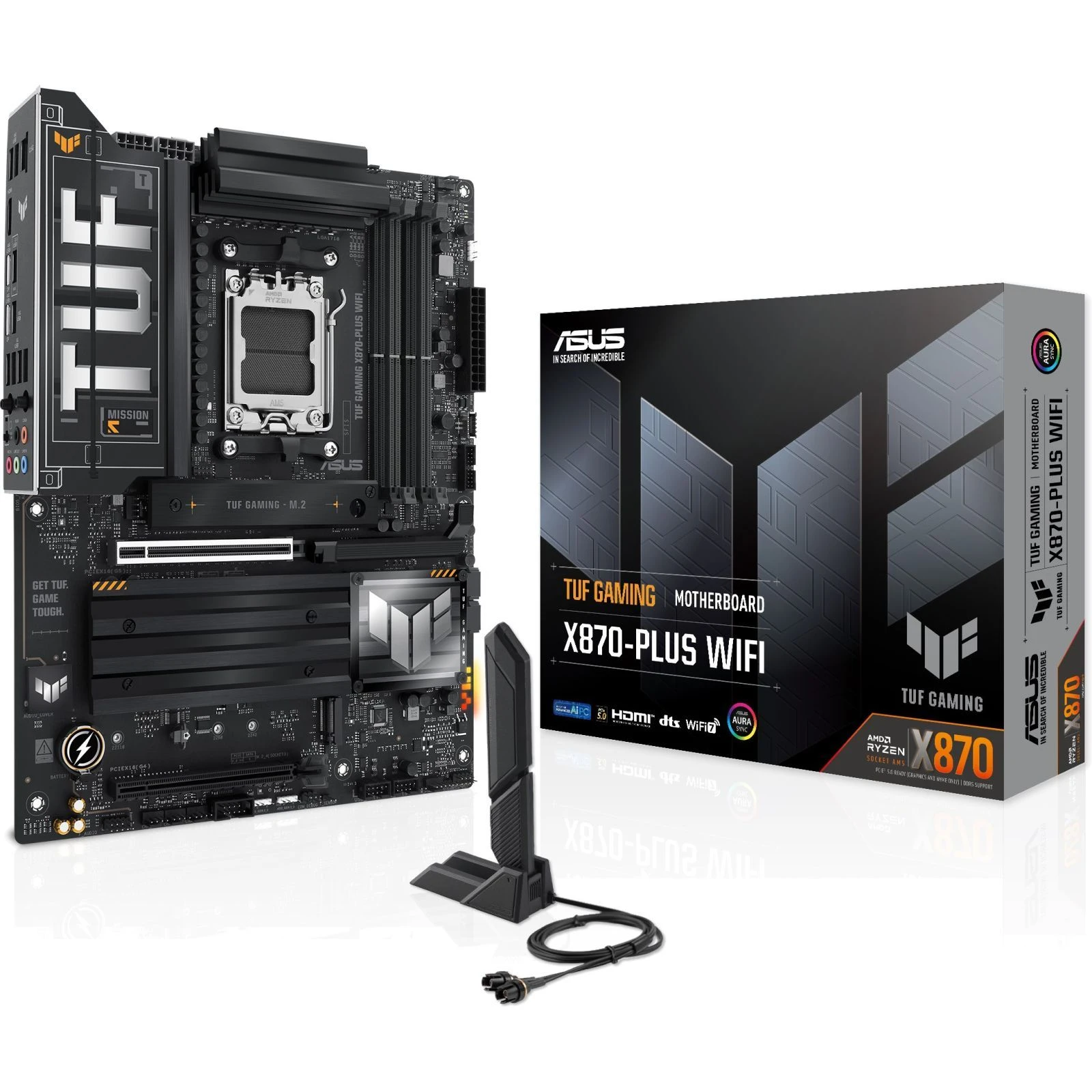 ASUS TUF GAMING X870-PLUS WIFI (90MB1IU0-M0EAY0) (UA) Слоти розширення 1 x PCI-E 5.0 x16 slots (supports x16 mode) , 1 x PCIe 4.0 x16 slot (supports x8/x4 mode)