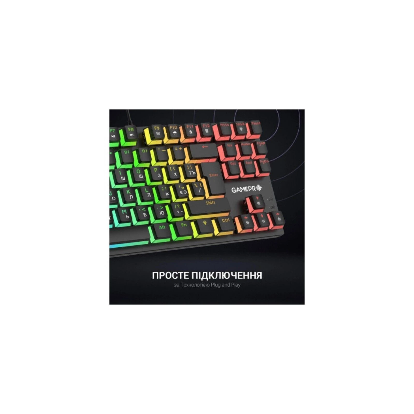 GamePro MK80B RGB Blue Switch USB Black (MK80B) (UA) Призначення == USB 