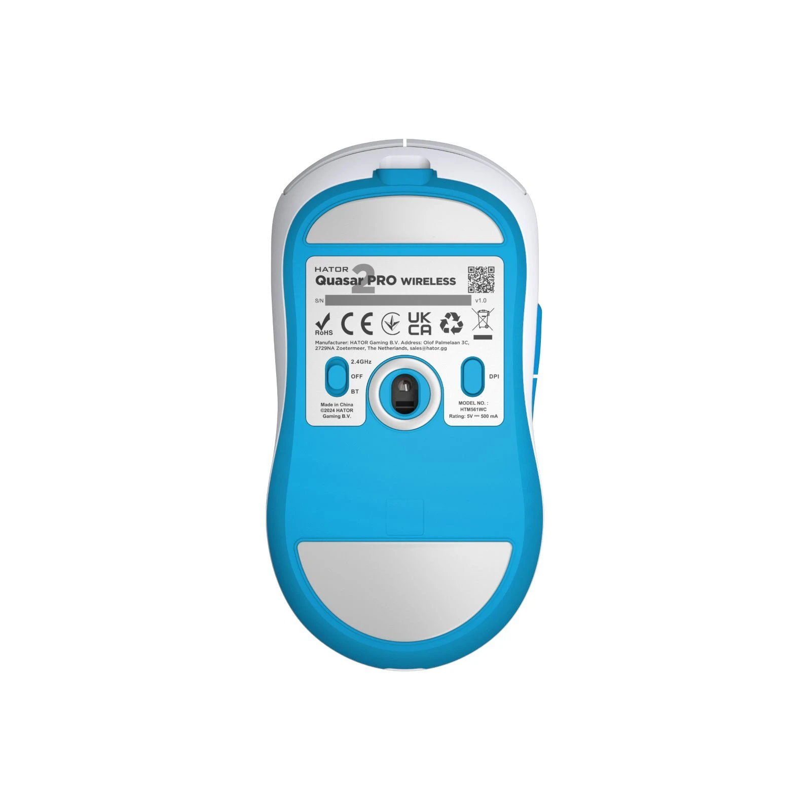 Hator Quasar 2 Pro Wireless/Bluetooth/USB White/Cyan (HTM561WC) (UA) Подключение беспроводное, проводное