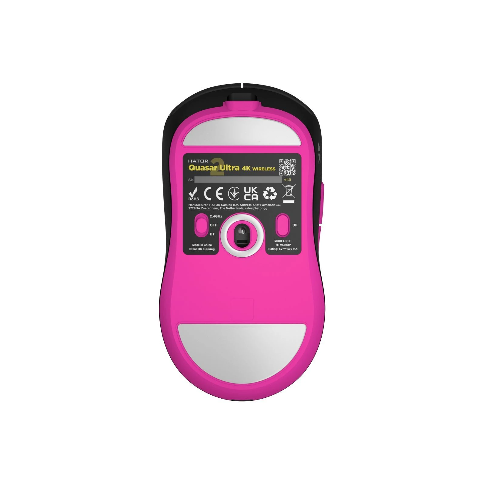 Hator Quasar 2 Ultra 4K Wireless/Bluetooth/USB Black/Pink (HTM570BP) (UA) Підключення бездротове, дротове