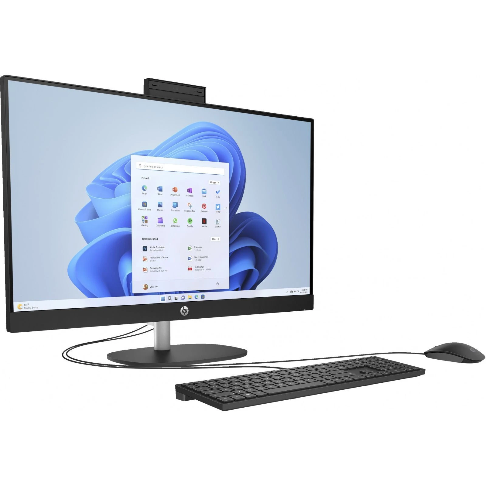 HP 27-cr0072ua AiO / i3-N300, 8, 512, WiFi, Cam, K&M (AE0Q0EA) (UA) Диагональ экрана 27