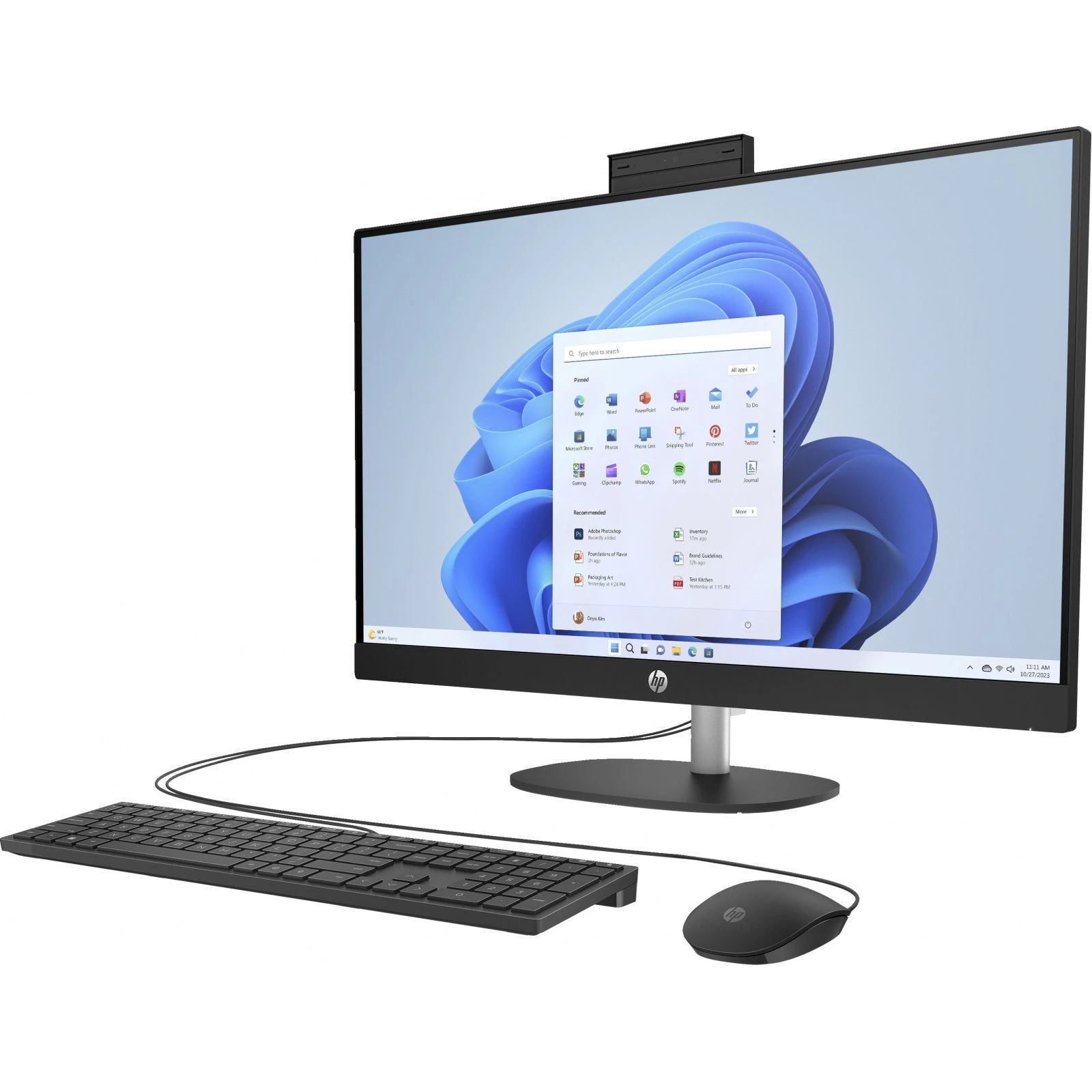 HP 27-cr0072ua AiO / i3-N300, 8, 512, WiFi, Cam, K&M (AE0Q0EA) (UA) Вид Моноблоки