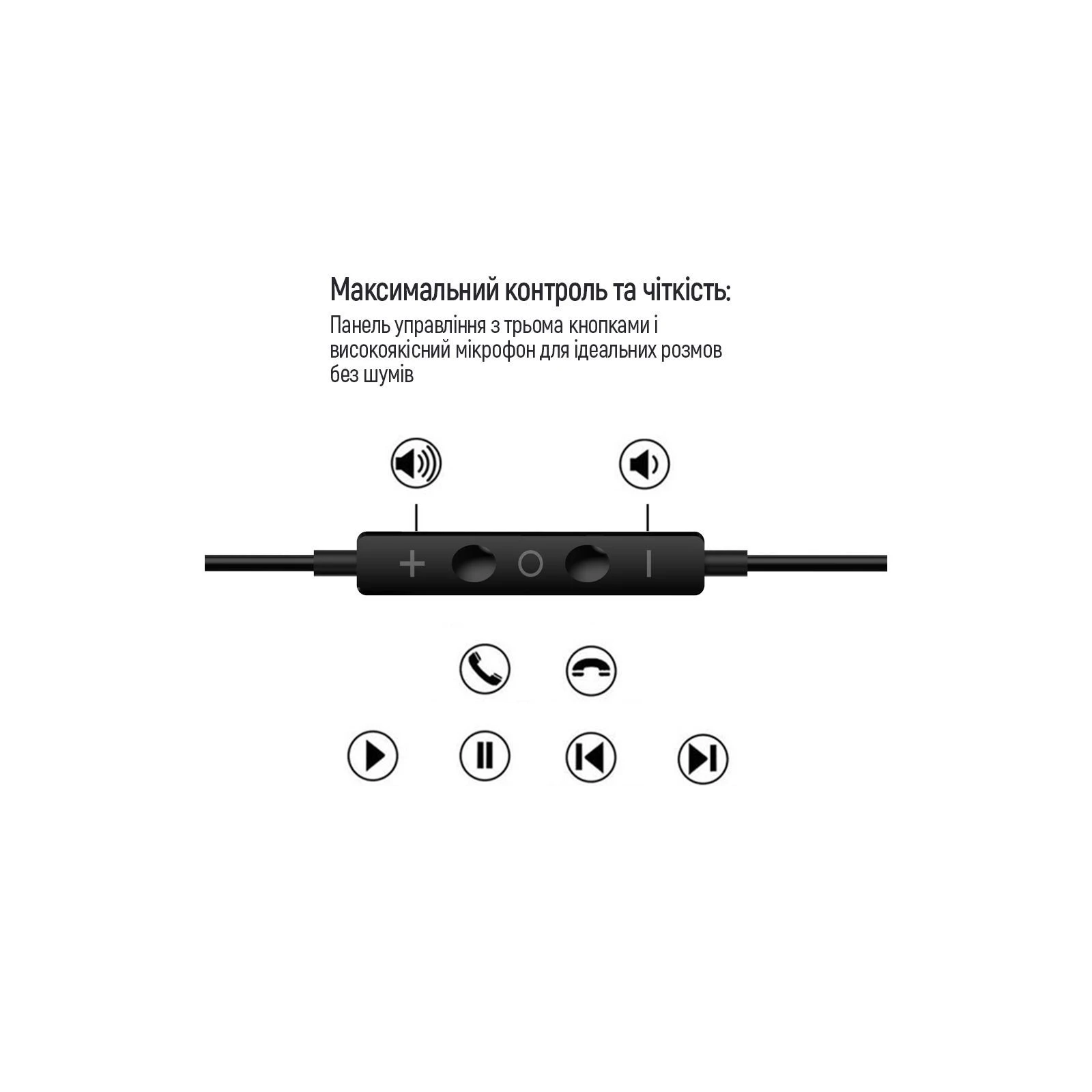 Навушники ColorWay 3.5 mm Wired Earphone Sound Wave Black (CW-WD04BK) (UA) Конструкція вкладиші