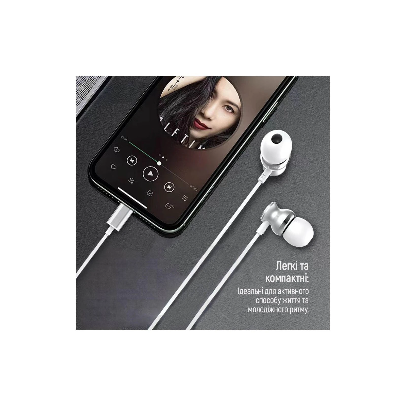 Навушники ColorWay 3.5 mm Wired Earphone UrbanBeat White (CW-WD03WT) (UA) Діаметр випромінювача 10 мм