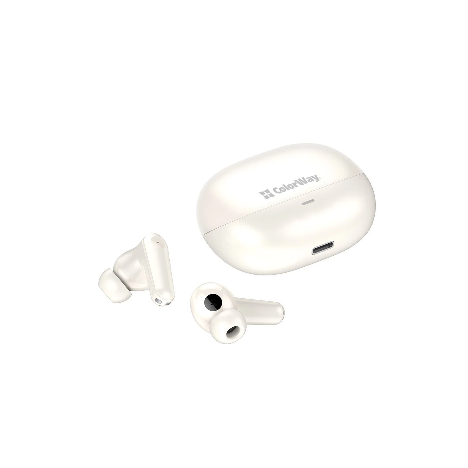 Навушники ColorWay Slim TWS-1 Earbuds Long Life Beige (CW-TWS1BE) (UA) дизайн  вакуум / внутрішньо -канал < 