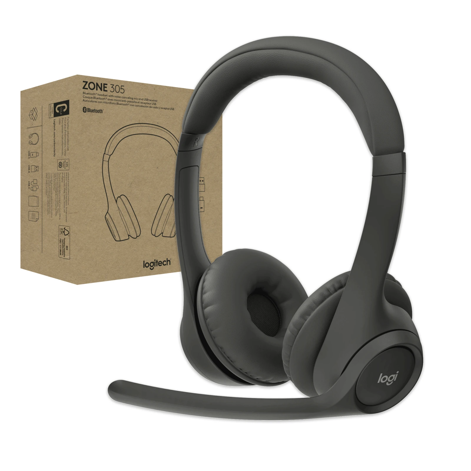 Навушники Logitech Zone 305 for Business Wireless/Bluetooth Teams Black (981-001451) (UA) Акустична конструкція  Закритий 