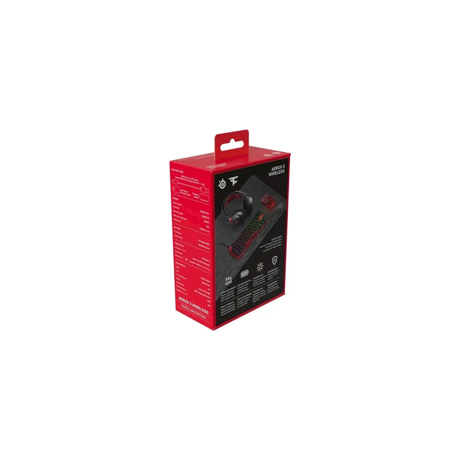 SteelSeries Aerox 3 Bluetooth RGB Faze Clan Edition Red (62609) (UA) Тип: Геймерські, Оригінальний