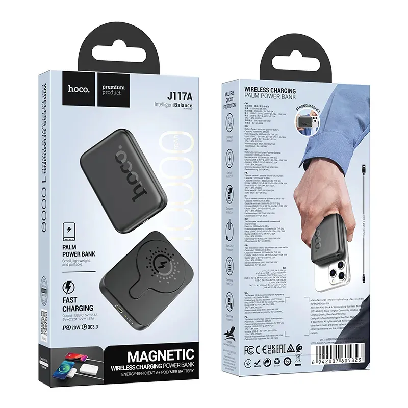POWERBANK Hoco J117A Esteem 10000mAh PD20W MagSafe Black Ємність акумулятора: 10000 mAh / Тип