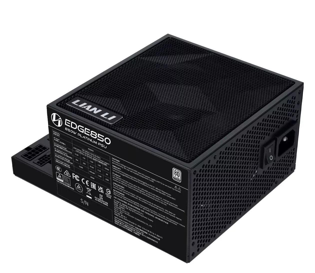Lian Li EDGE EG 850W 80 Plus Platinum ATX 3.1 (EG0850 Black) EU Максимальная мощность, Вт: 850 Вт;
