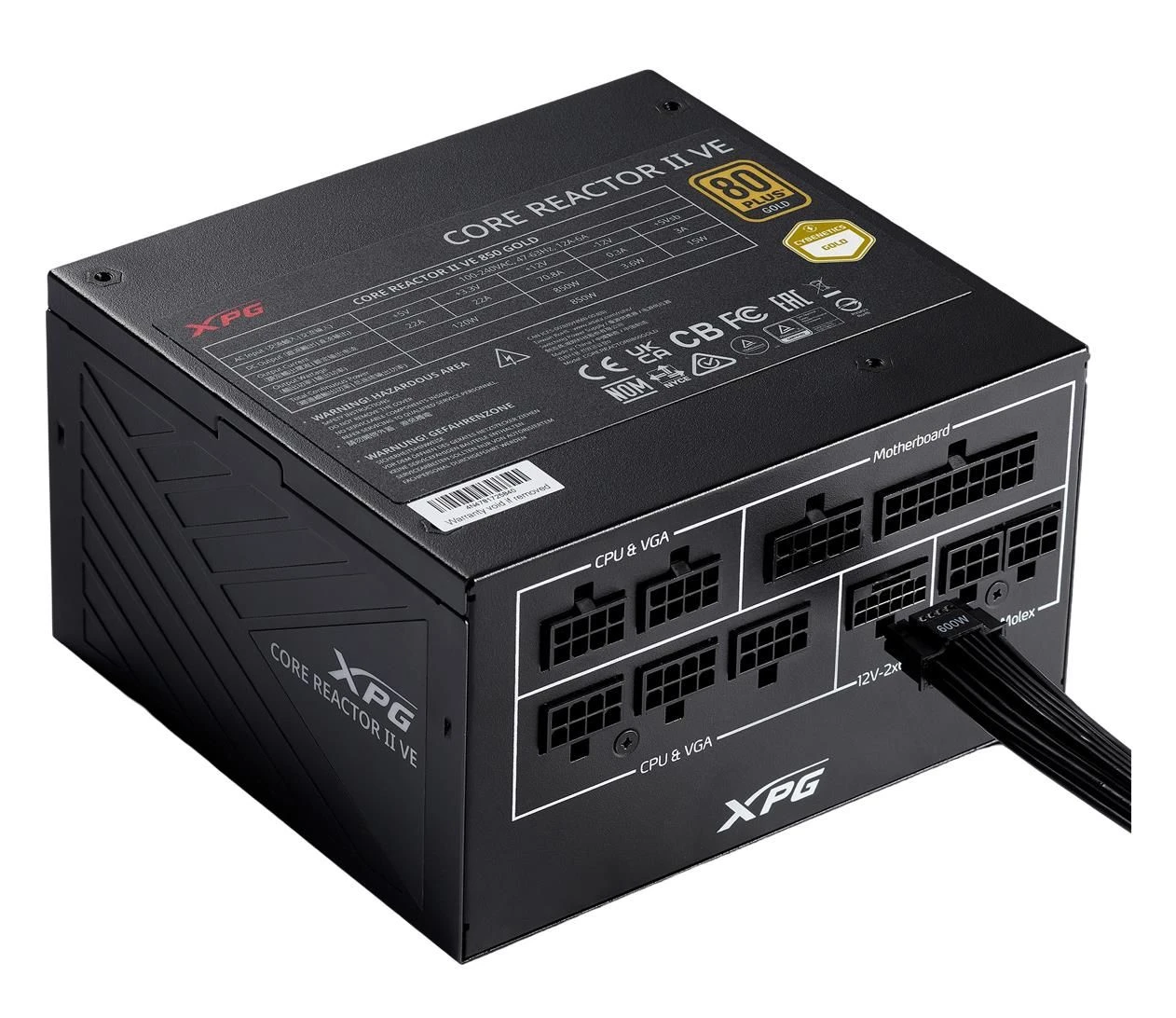 XPG Core Reactor II VE 750W 80 Plus Gold ATX 3.1 (COREREACTORIIVE750G-BKCEU) EU Максимальна потужність; Вт: 750