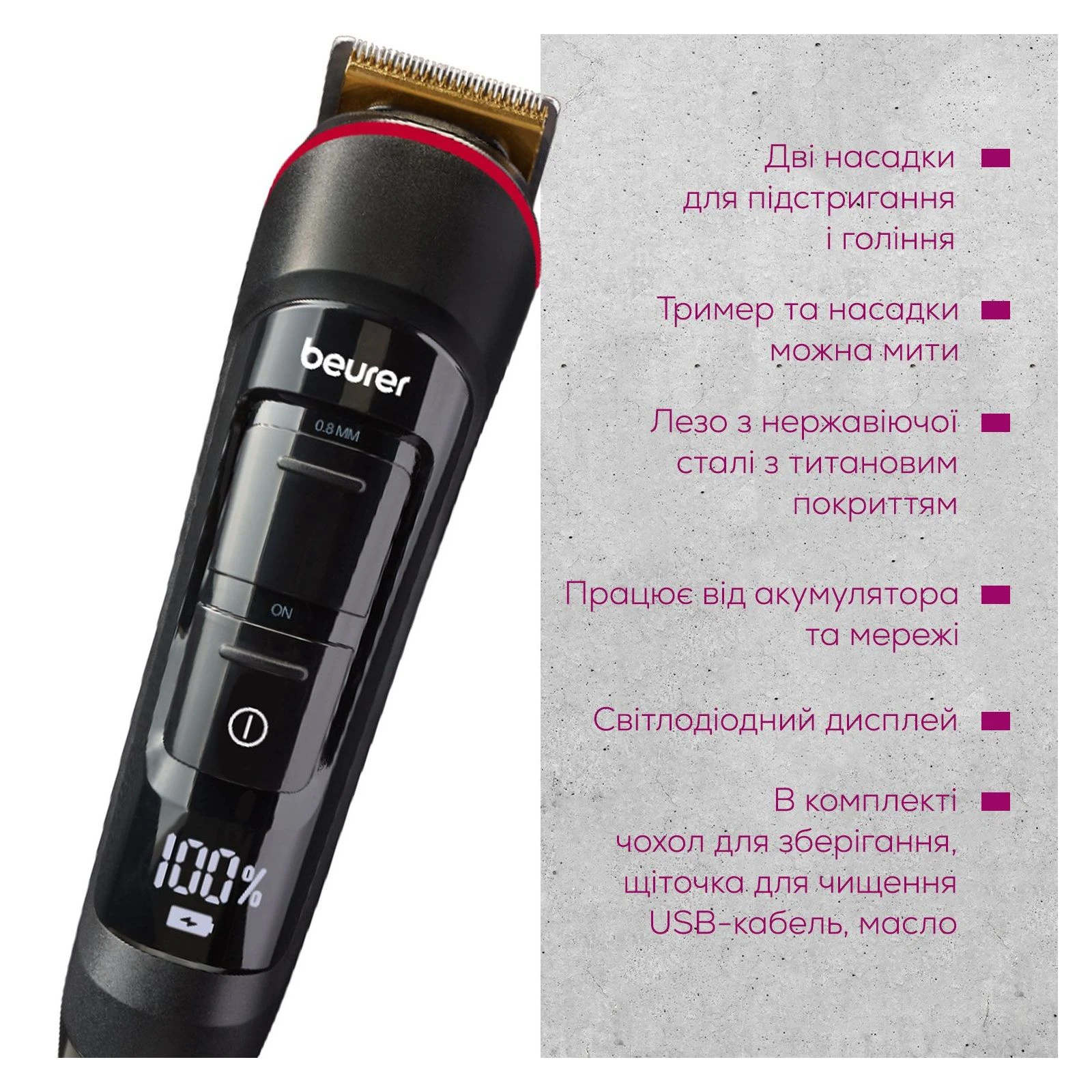 Beurer MN4X (UA) Призначення: для волосся, для