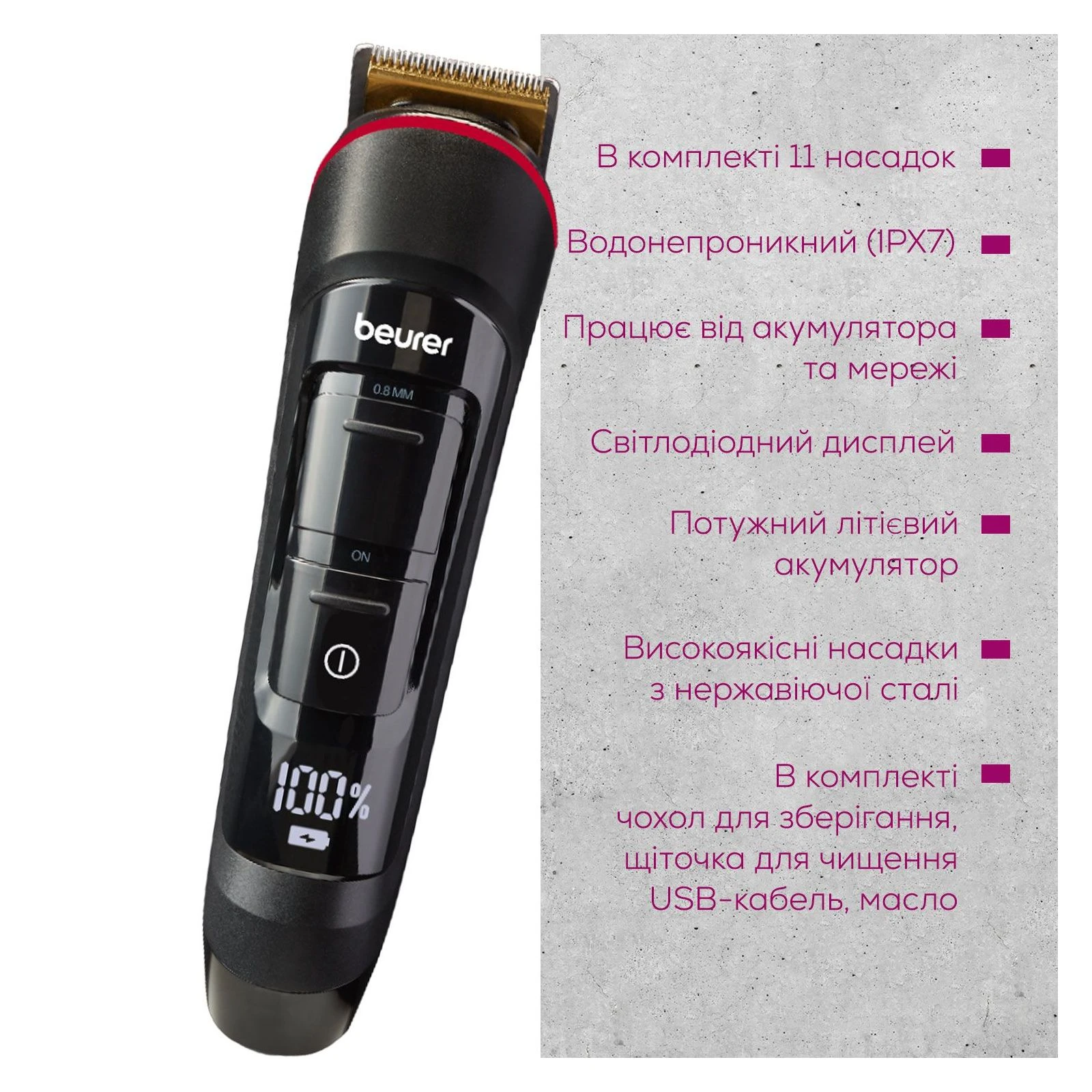 Beurer MN9X (UA) Призначення: для волосся, для