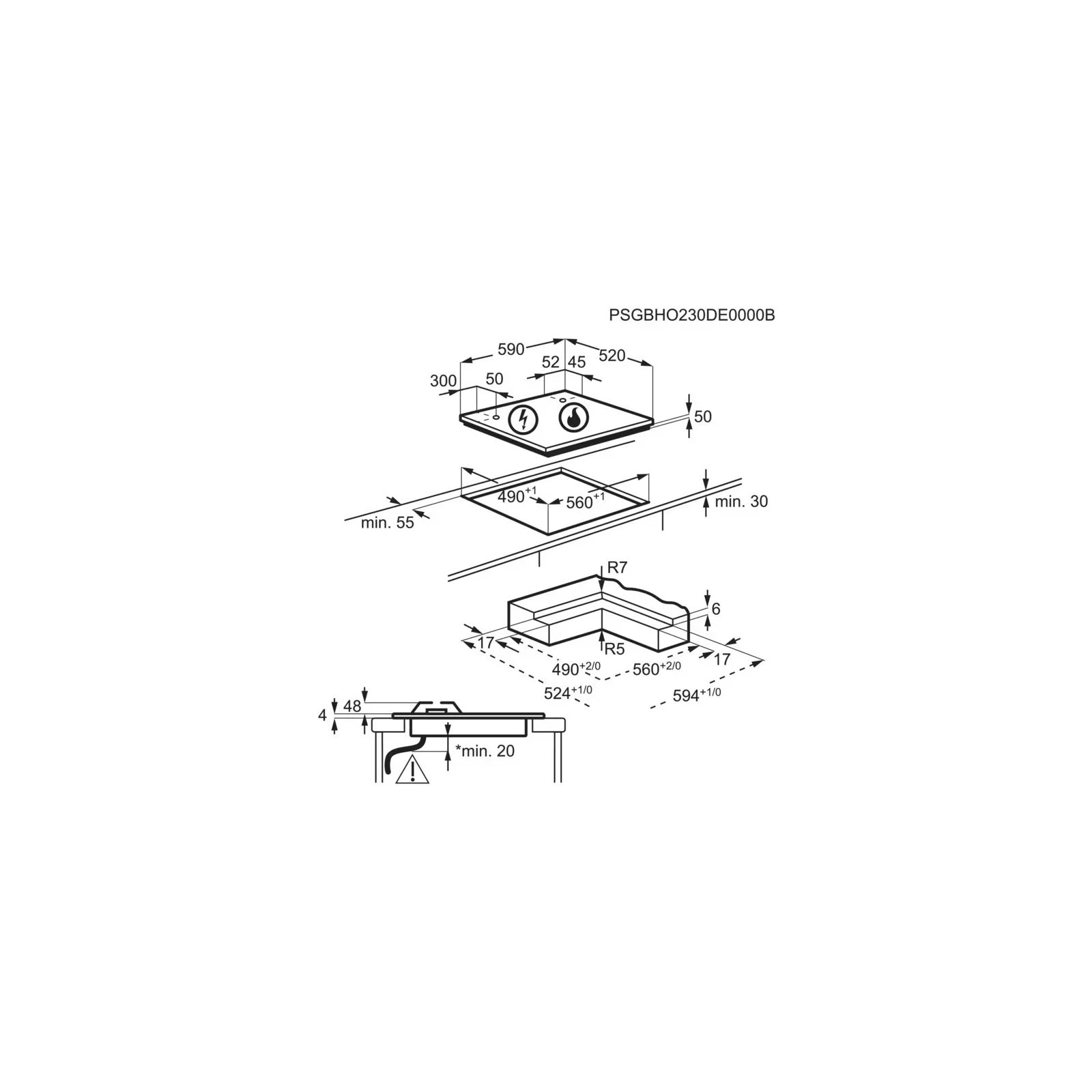 Electrolux KDI641723K (UA) Тип поверхности: