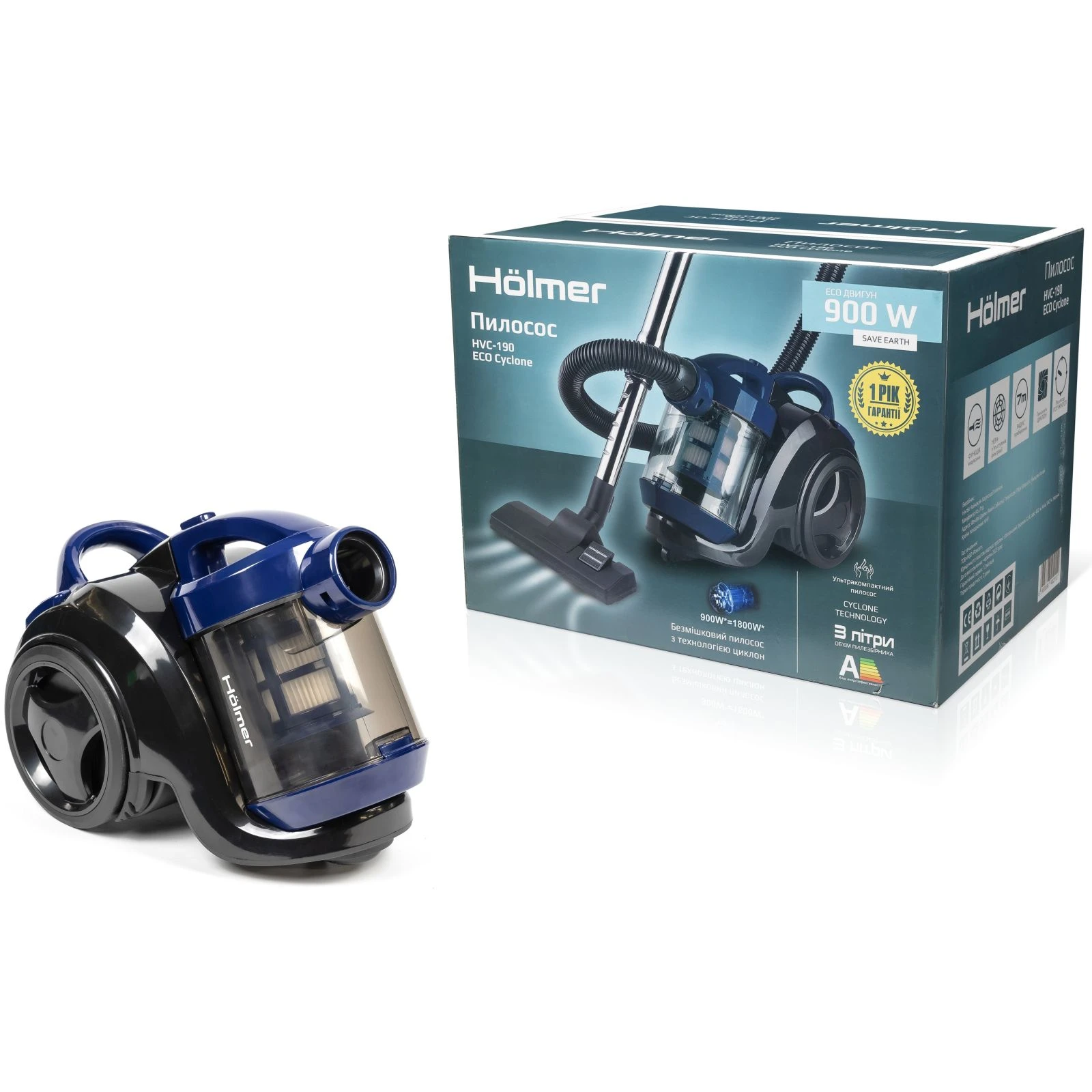 Holmer HVC-190 ECO (UA) Тип пилососу: класичний; Тип