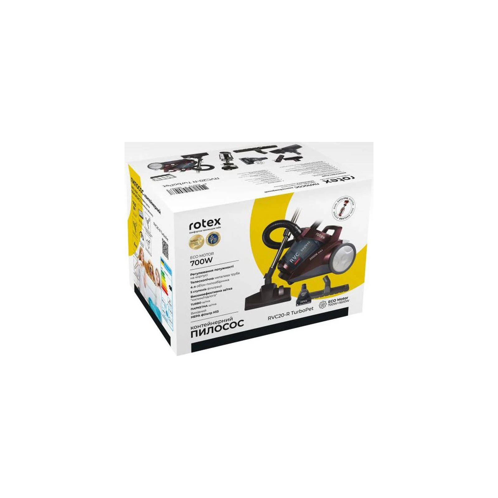 Rotex RVC20-R TurboPet (UA) Тип пылесоса: классический; Тип