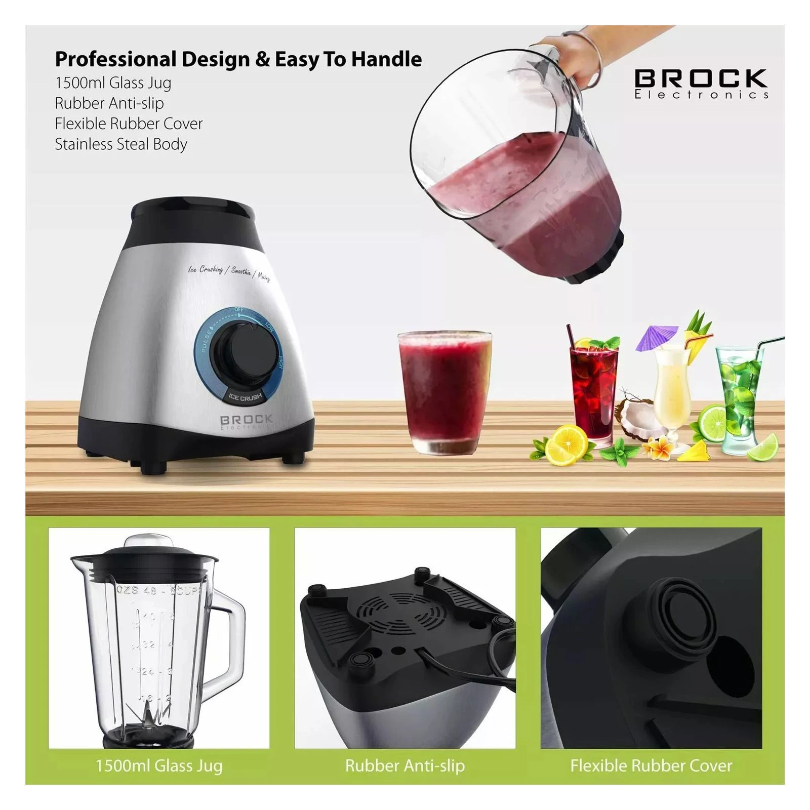 Brock BL 1502 SS (UA) glinder  з шліфувальною машиною 